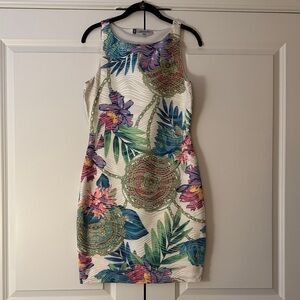 Jennifer Lopez Multicolor Floral Mini Dress